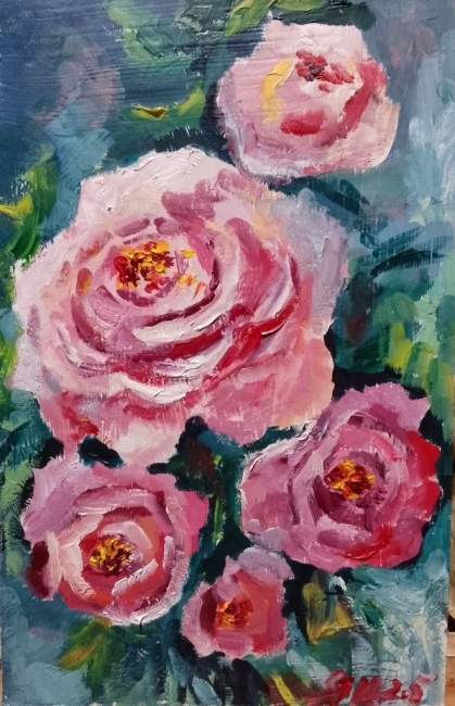 Розовые розы