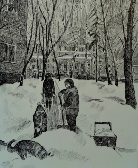 Серия графики "Прогулки по Москве" 