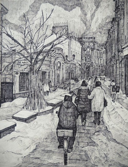 Серия графики "Прогулки по Москве"