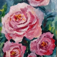 Розовые розы