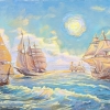 Парусные фрегаты. Живопись ZhNataly