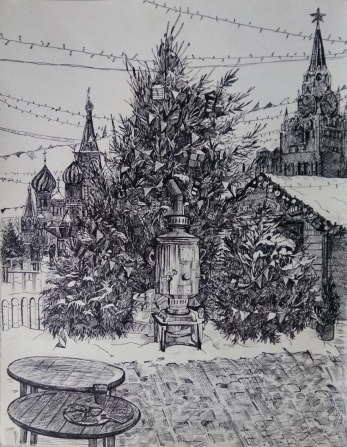 Серия графики "Прогулки по Москве "