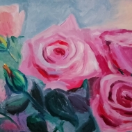 Розовые розы